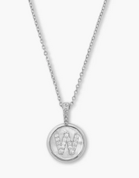 MM Baby Love Letter Initial Necklace-Silver