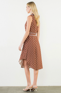 Sleeveless Polka Dot Button Down Dress