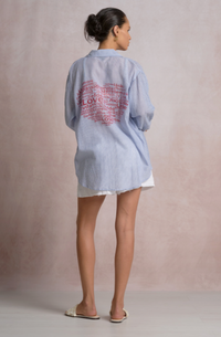 Elan Stripe Shirt w/Graphic Heart