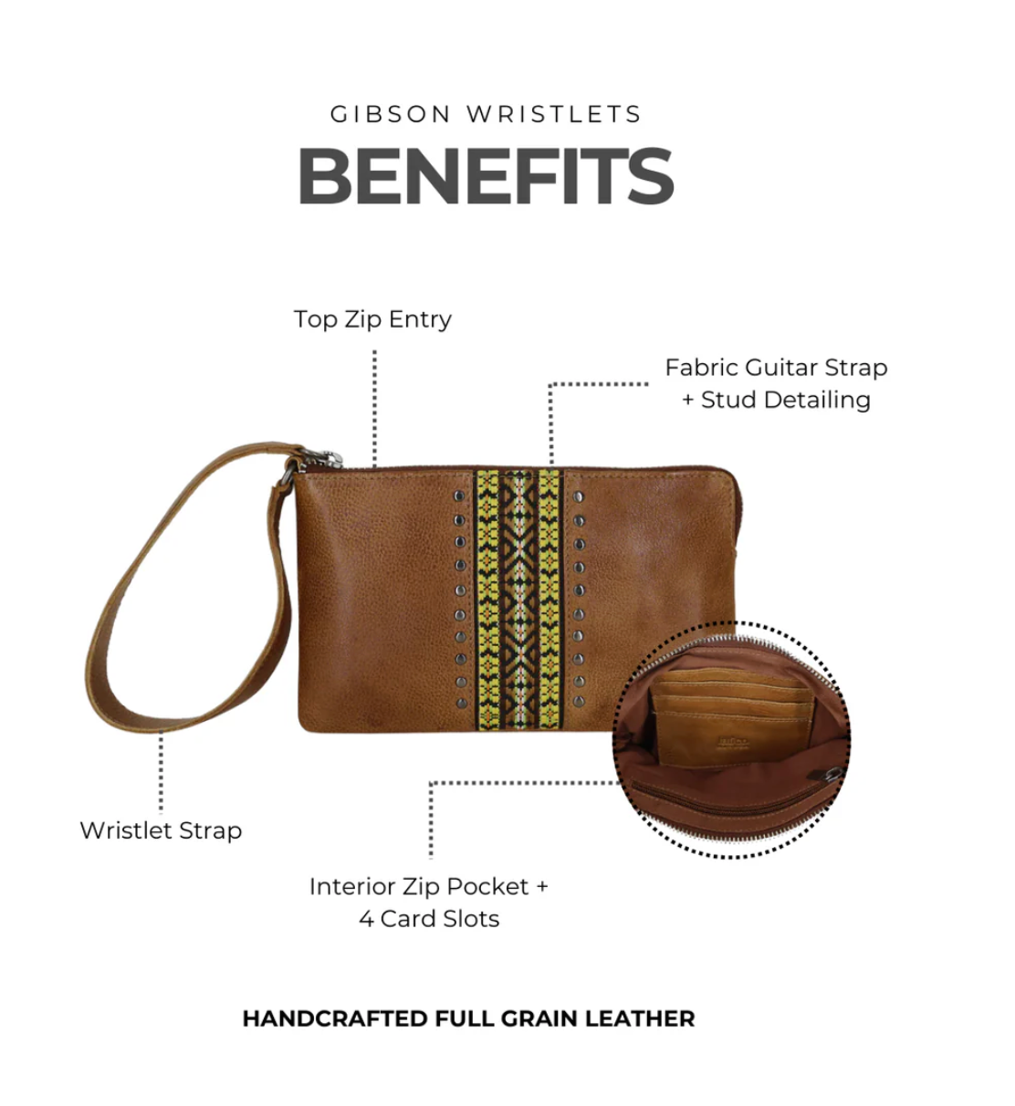 Latico Gibson Leather Wristlet