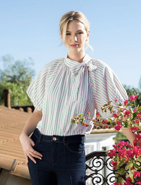 Puff Sleeve Striped Top
