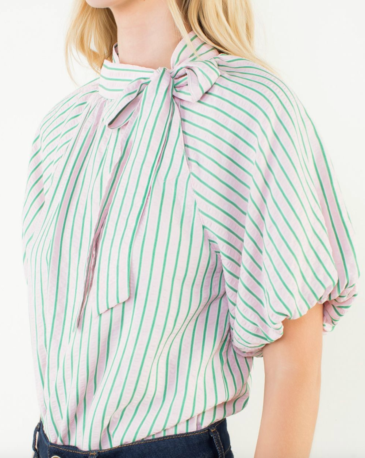 Puff Sleeve Striped Top