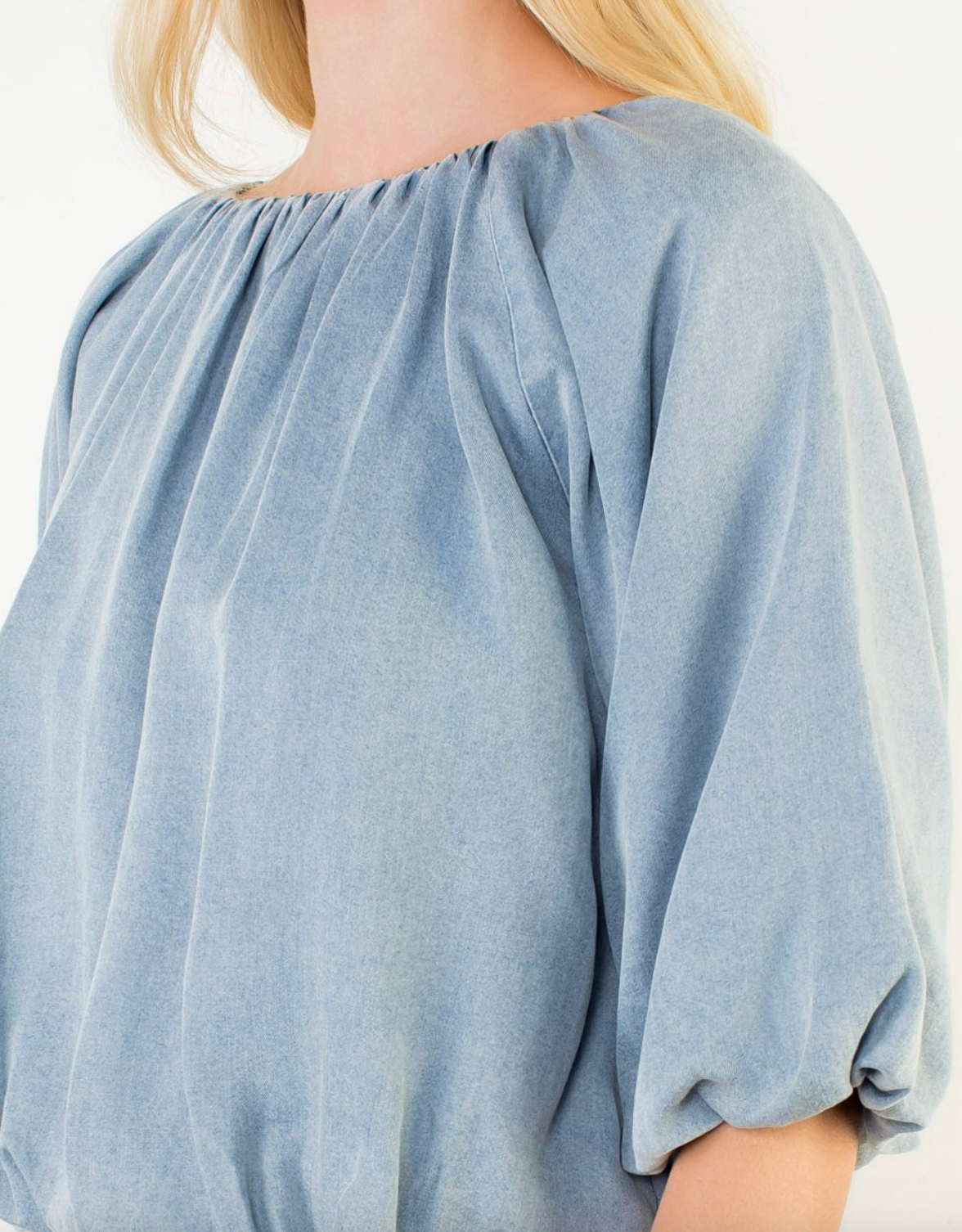 Chambray Bubble Top