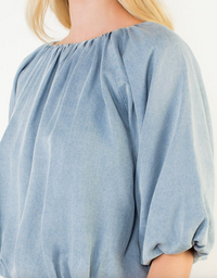 Chambray Bubble Top