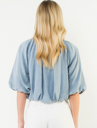 Chambray Bubble Top