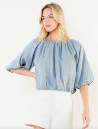 Chambray Bubble Top