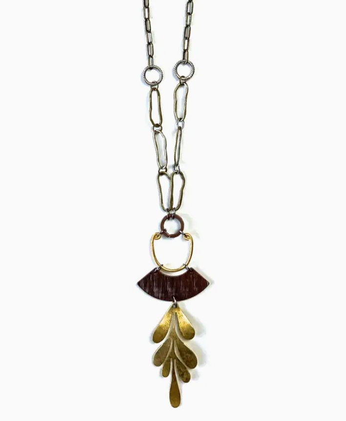 Mixed Chain Pendant Drop Necklace