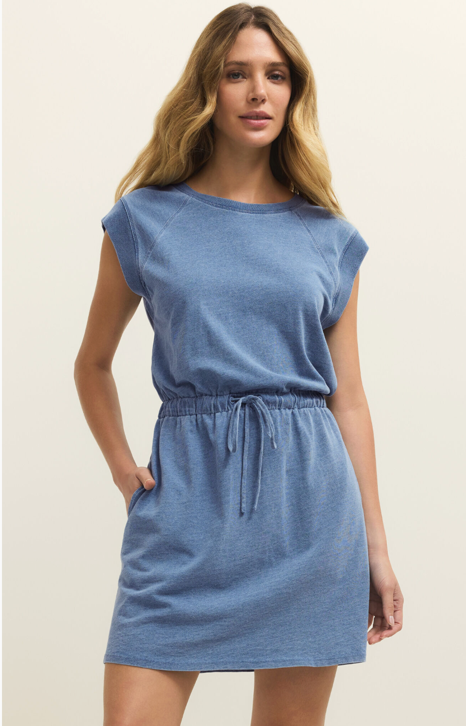 Z Supply Kalani Jersey Denim Dress-Blue