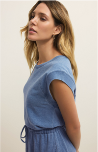 Z Supply Kalani Jersey Denim Dress-Blue