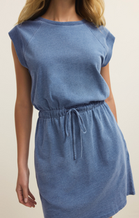 Z Supply Kalani Jersey Denim Dress-Blue