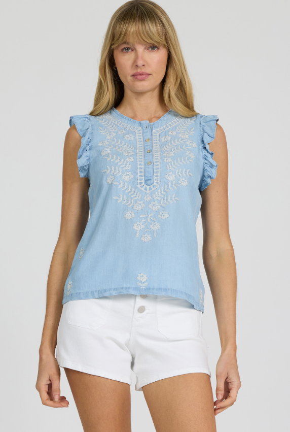 Dear John Nicola Henley Ruffle Sleeve