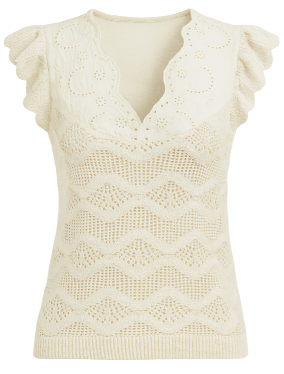 Zayla Crochet Top -Vintage Cream