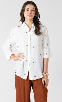 Dex Textured Button Front Blouse