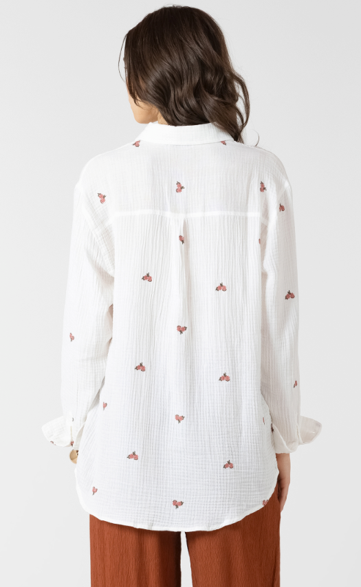 Dex Textured Button Front Blouse