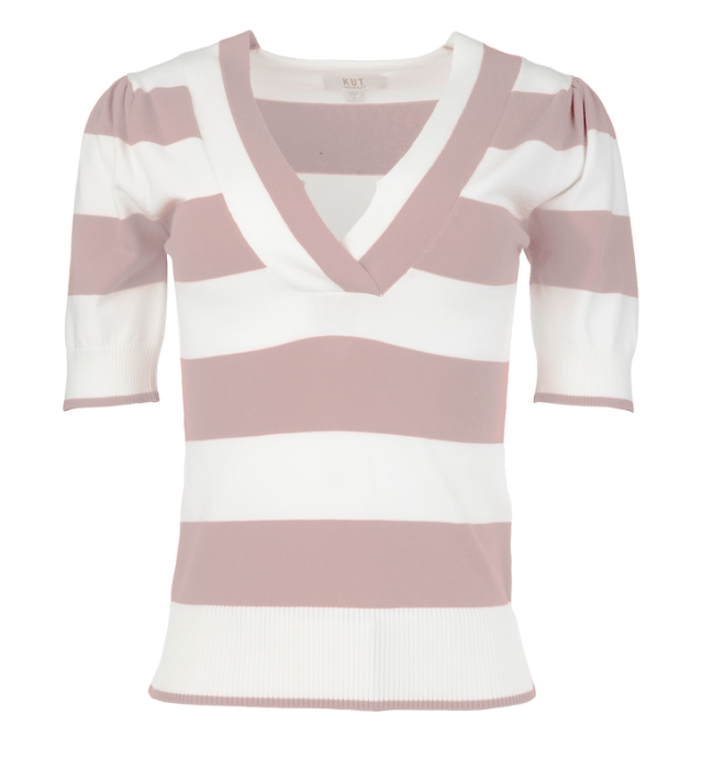 Kut Yona Striped Vneck Sweater