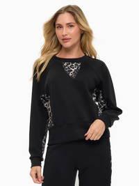 Leopard Scuba Contrast Top