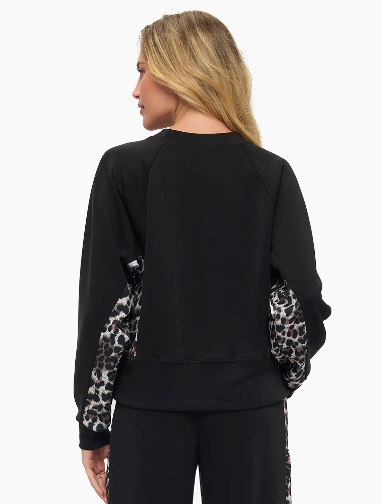 Leopard Scuba Contrast Top