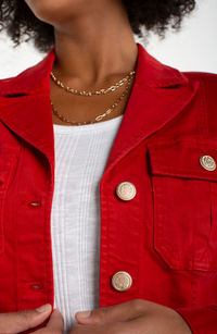 Liverpool Peplum Jacket-fire brick