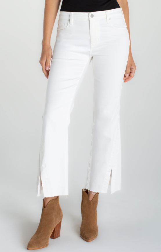 Liverpool Hannah Crop Flare-White