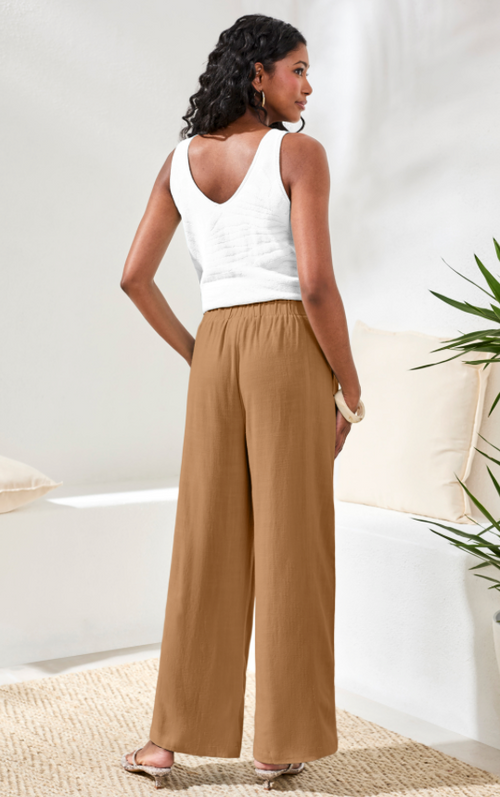 Tribal Pull On Ankle Pant-Chestnut