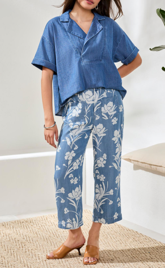 Tribal Flowy Wide Crop Pant