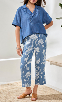 Tribal Flowy Wide Crop Pant