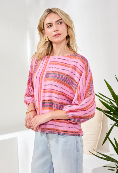 Tribal Boat Neck Blouse