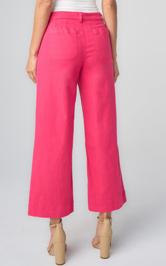 Liverpool Crop Wide Leg -Diva Pink