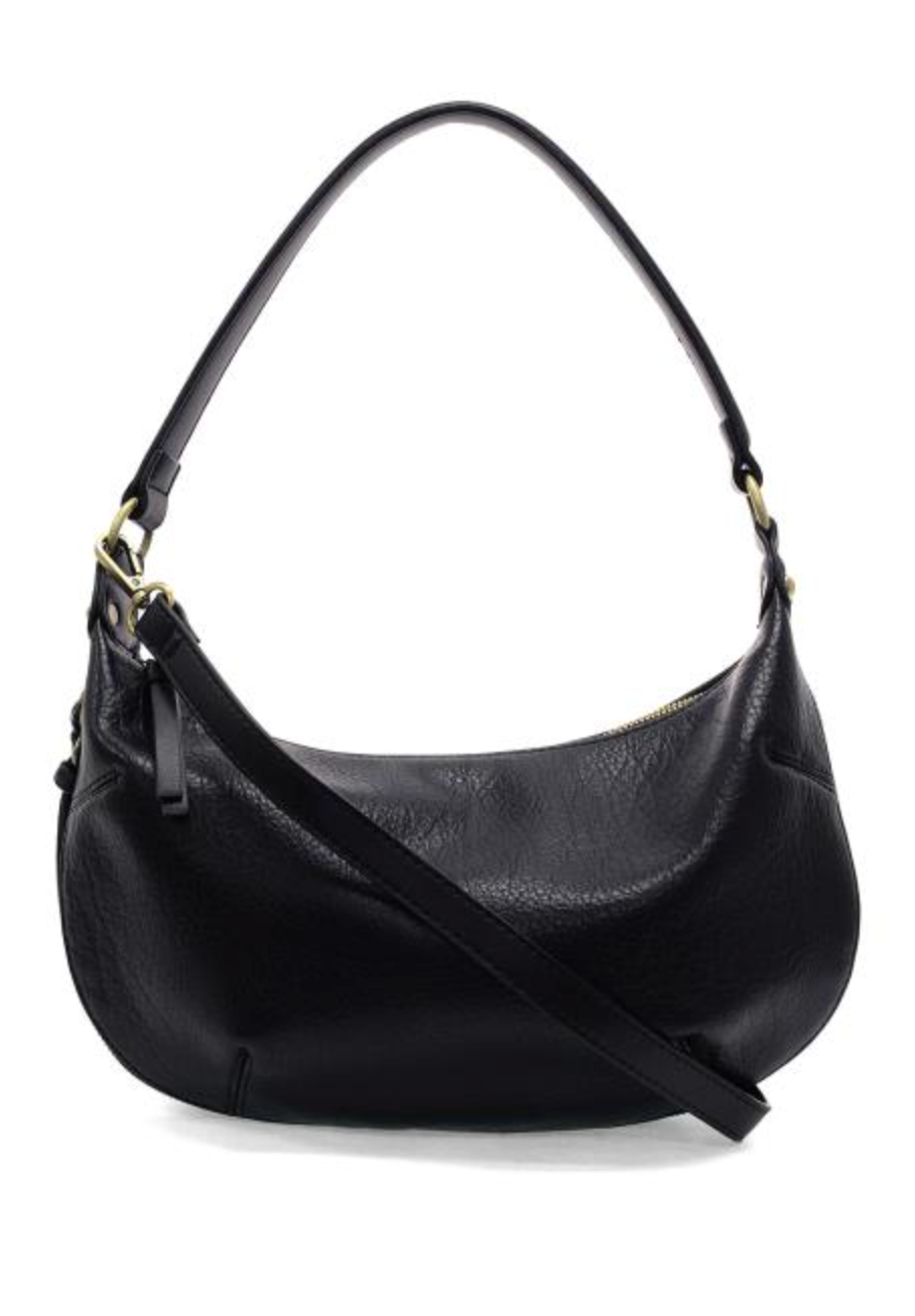 Black Yvette Expandable Hobo/ Crossbody