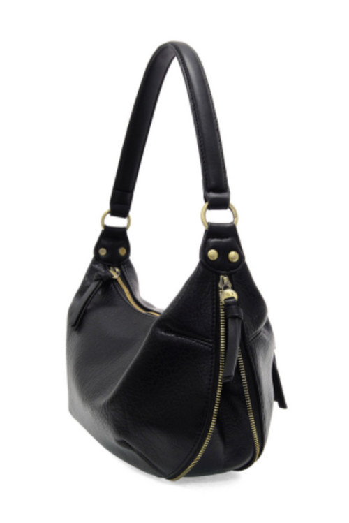 Black Yvette Expandable Hobo/ Crossbody