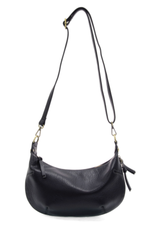 Black Yvette Expandable Hobo/ Crossbody