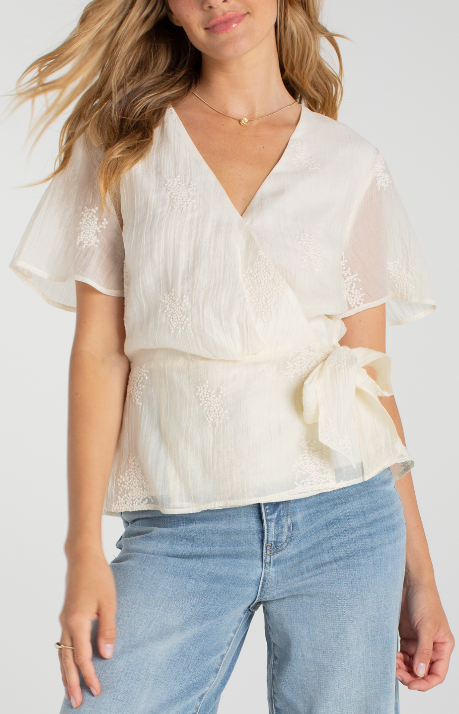 Liverpool Wrap Front Top w/Tie