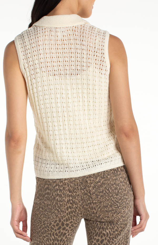 Liverpool Sleeveless Sweater-Cream