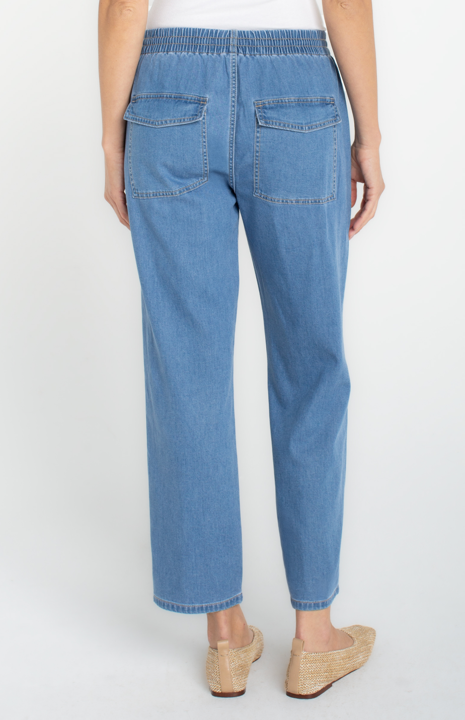 Liverpool Easy Pull On Crop Pant-desert sky