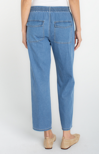 Liverpool Easy Pull On Crop Pant-desert sky