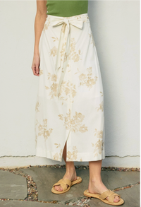 Button Placket A-Line Midi Skirt