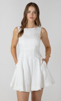 Dex Fit & Flare Dress-White