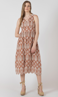 Dex V-neck Eyelet Dress