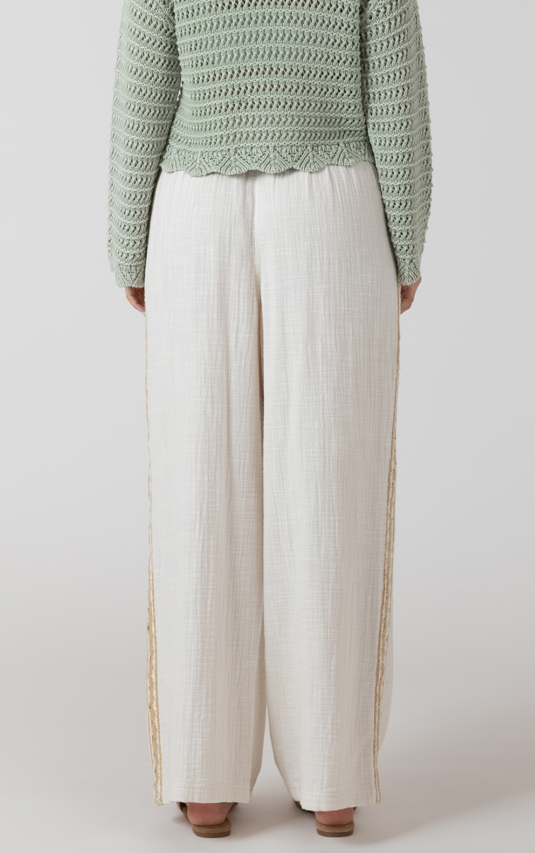 Dex Crochet Trim Wide Leg Pant