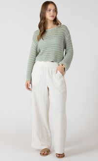 Dex Crochet Trim Wide Leg Pant