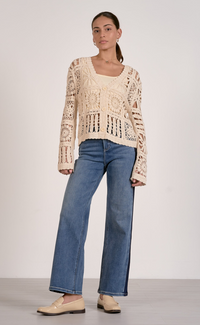 Elan Cardi Open Knit Sweater