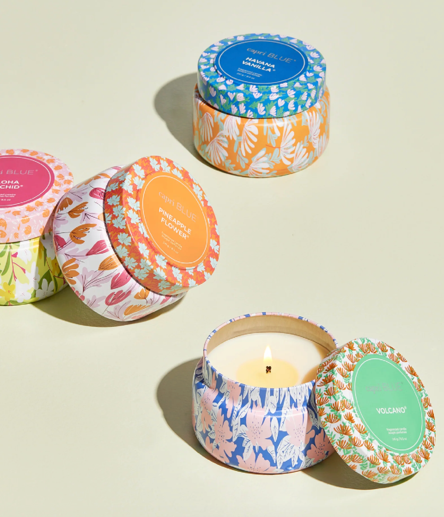 Capri Blue Pattern Play Travel Tin Candle