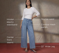 Emma Wide Leg Jeans w/Front Seams