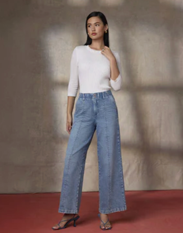 Emma Wide Leg Jeans w/Front Seams