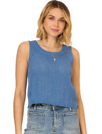 Open Knit Sweater Tank Top