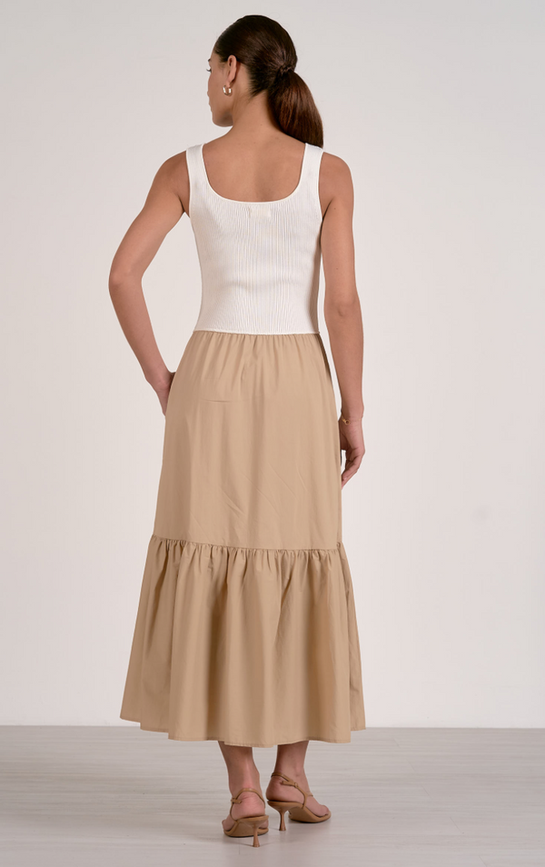 Elan Tank Mixed Media Maxi Dress