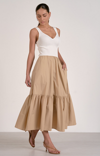 Elan Tank Mixed Media Maxi Dress