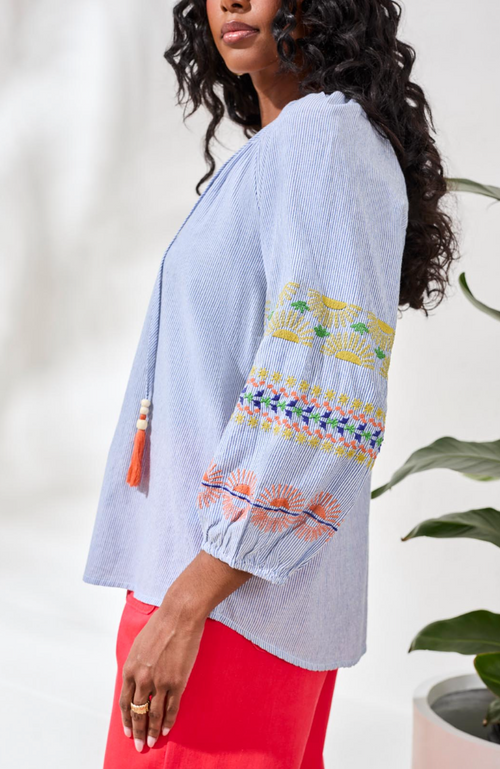 Tribal Raglan Sleeve Blouse