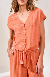 Tribal Tie Front Blouse