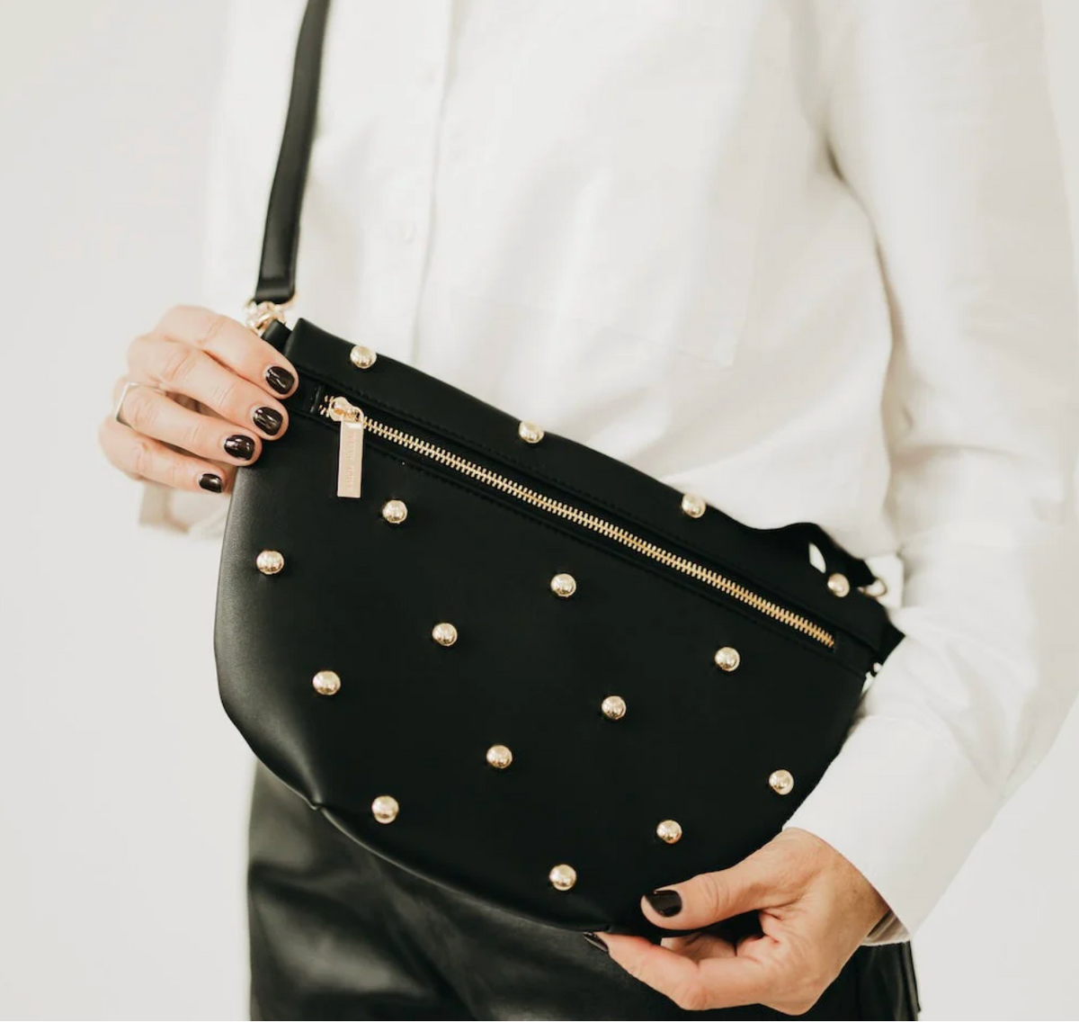 Chic Gold Studded Westlyn Bum Bag
